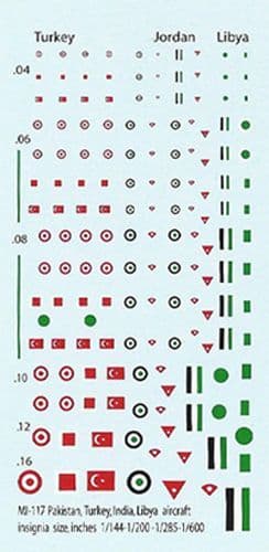 Turkey, Jordan and Libya Aircraft Insignia [1/144-1/285]