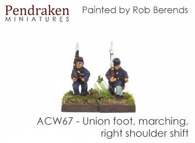 Union foot, marching, right shoulder shift