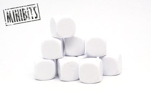 White blank dice