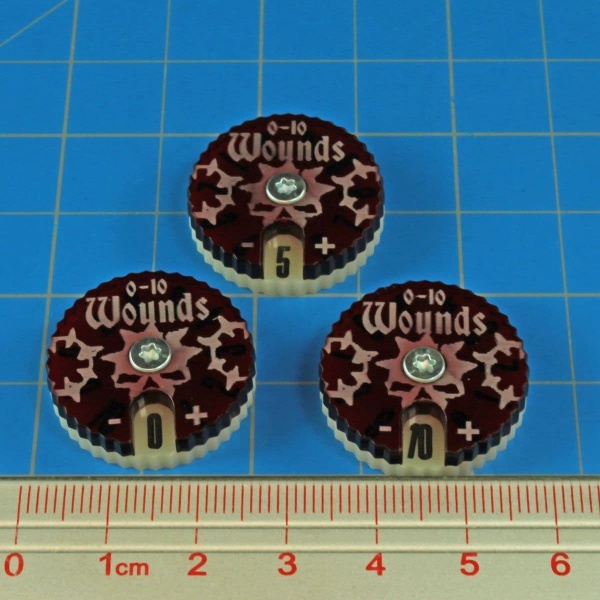 Wound Dials Numbered 0-10, War Cry, Translucent Red & Ivory (3)