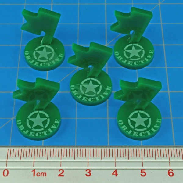 WWII American Mini Objective Markers, Green (5)