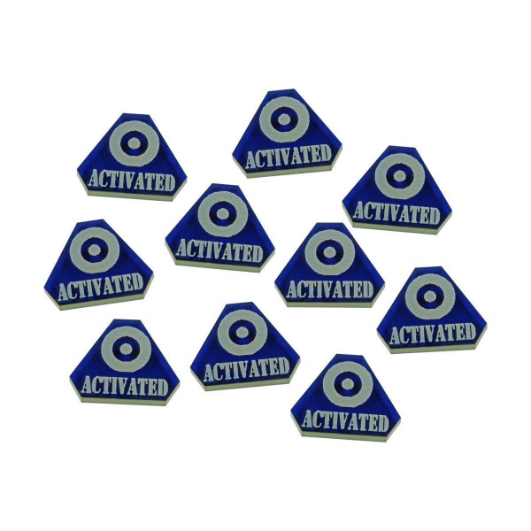 WWII British Activated Tokens, Translucent Blue (10)