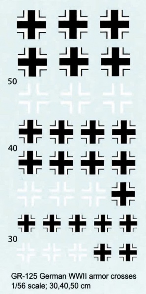 WWII German black/white crosses and low visibility white crosses [1/56]