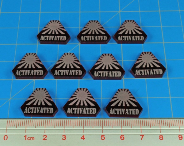 WWII Japanese Activated Tokens, Translucent Red (10)