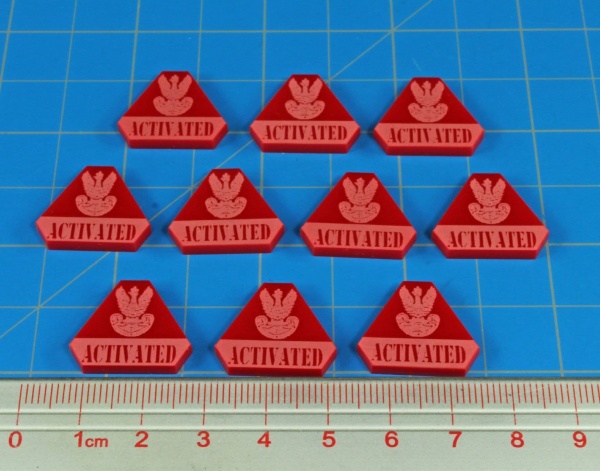 WWII Polish Activated Tokens, Red (10)