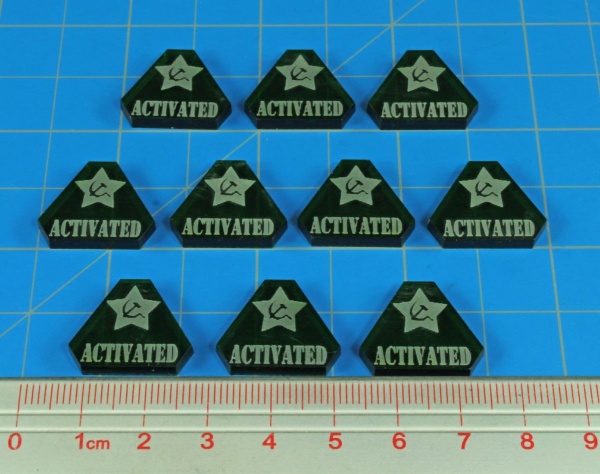 WWII Russian Activated Tokens, Translucent Green  (10)