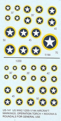 WWII US Aircraft Insignia and Roundels [1/200-1/144]