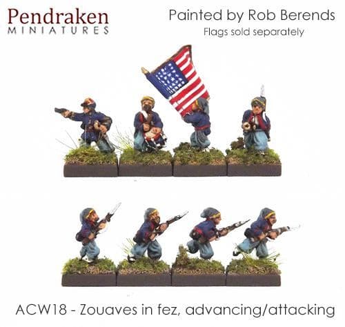 Zouaves in fez, advancing/attacking inc. command